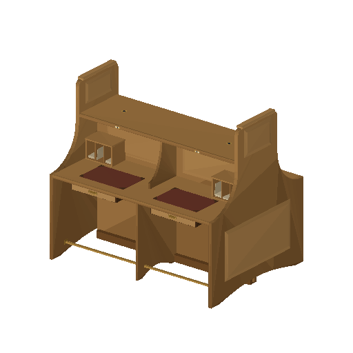Low-poly Interiors 3D model: Carrel Bank