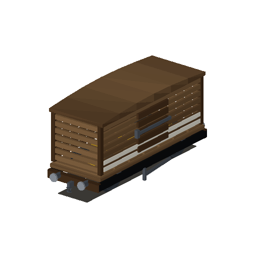 Low-poly Rolling Stock 3D model: Cattle Wagon