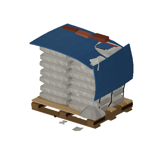 Low-poly Props 3D model: Cement Bag Pallet