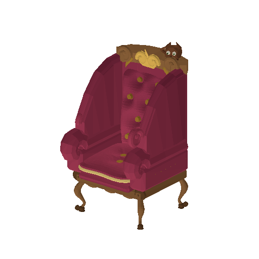 Low-poly Interiors 3D model: Chair Wingback