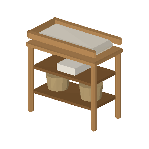 Low-poly Interiors 3D model: Changing Table
