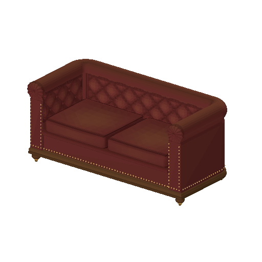 Low-poly Interiors 3D model: Chesterfield Sofa