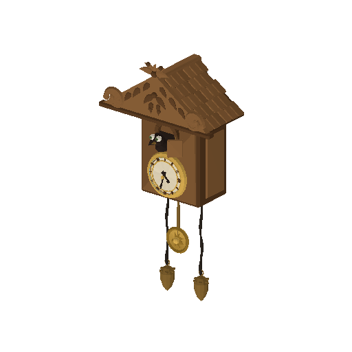 Low-poly Interiors 3D model: Clock Cuckoo