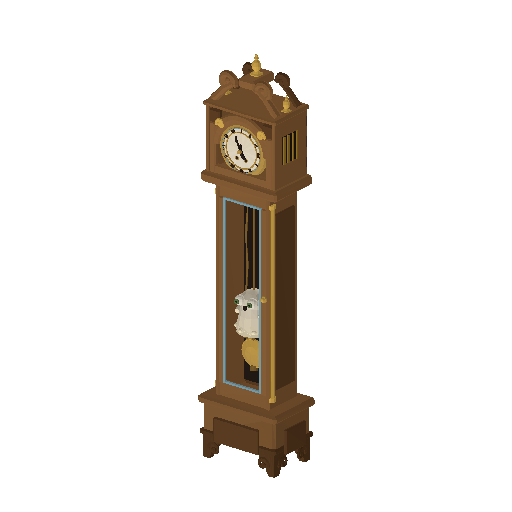 Low-poly Interiors 3D model: Clock Grandfather