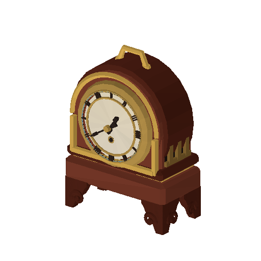 Low-poly Interiors 3D model: Clock Mantel