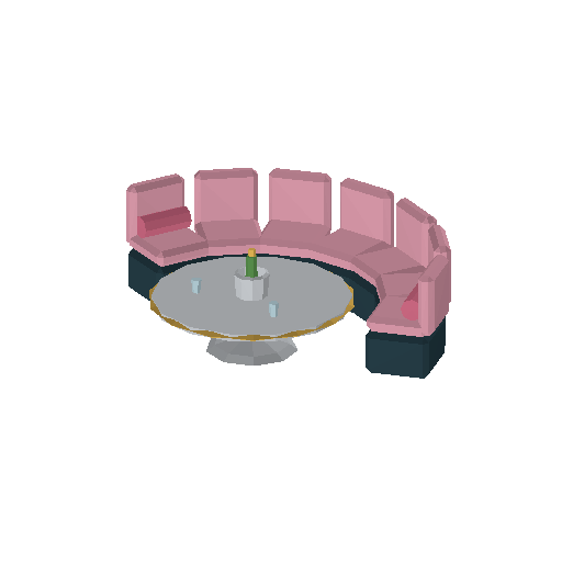 Low-poly Interiors 3D model: Club Banquette Booth