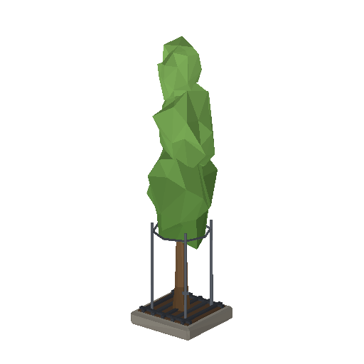Low-poly Nature 3D model: Columnar Street Tree 01