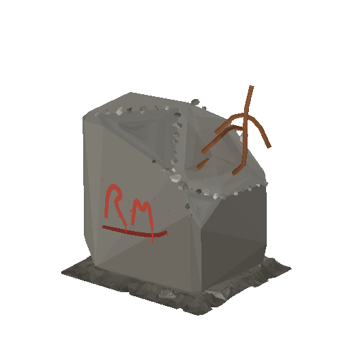 Low-poly Rocks 3D model: Concrete Chunk