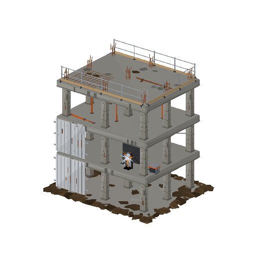 Low-poly Theme-Special 3D model: Concrete Frame Wip
