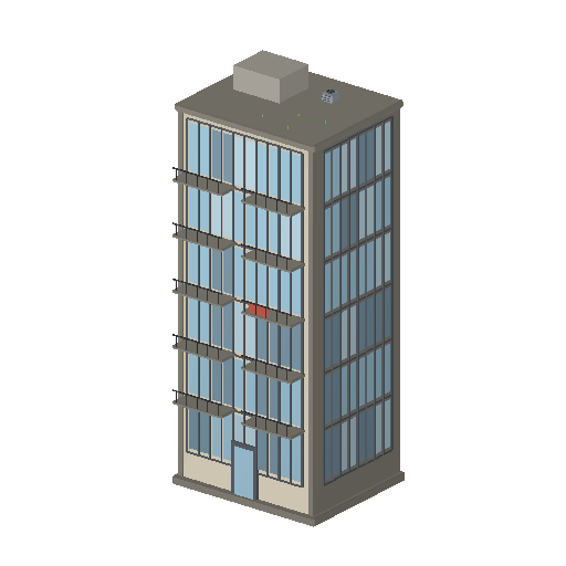 Low-poly Mid-Rise & Podium 3D model: Condo Midrise 01