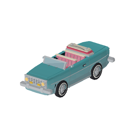 Low-poly Vehicles 3D model: Convertible Cruiser
