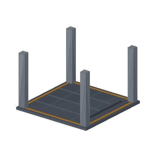 Low-poly Interiors 3D model: Corridor 4way