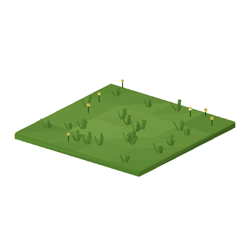 Low-poly Terrain 3D model: Countryside Grass Tile