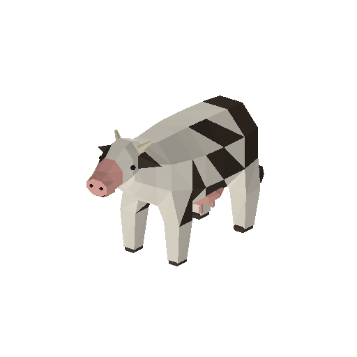 Low-poly Props & Livestock 3D model: Cow