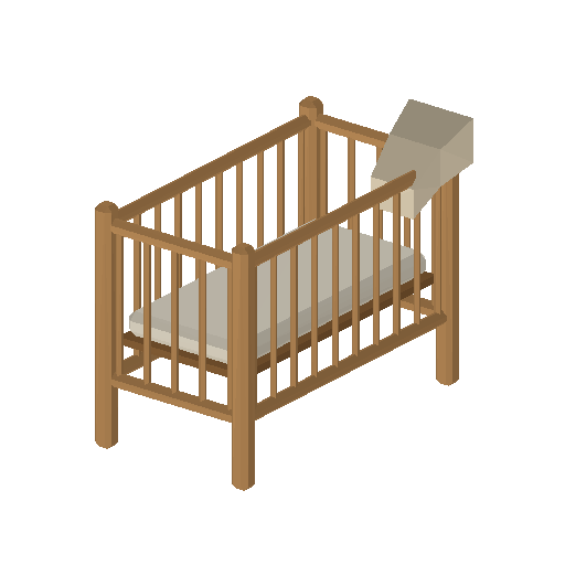 Low-poly Interiors 3D model: Crib