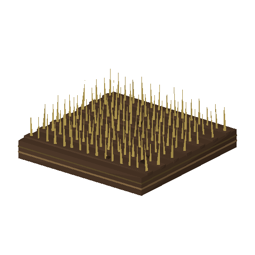 Low-poly Terrain 3D model: Crop Row Field