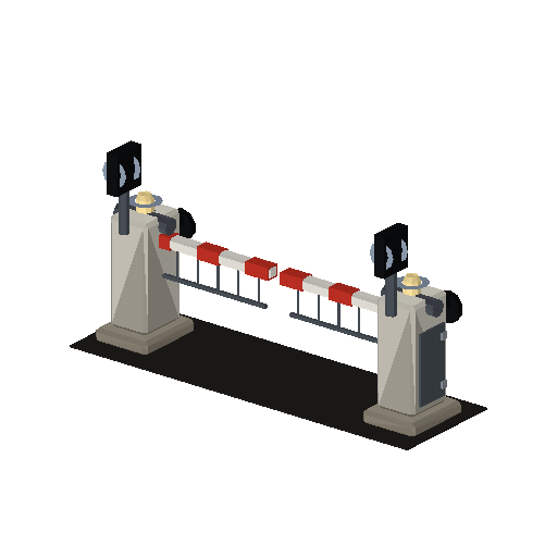 Low-poly Railway Signature 3D model: Crossing Barrier Pair