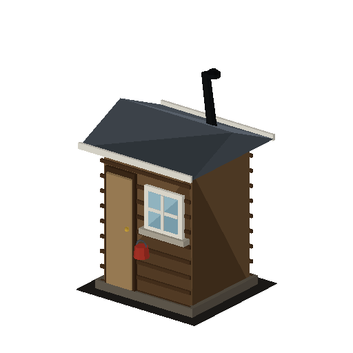 Low-poly Trackside Infrastructure 3D model: Crossing Keeper Hut