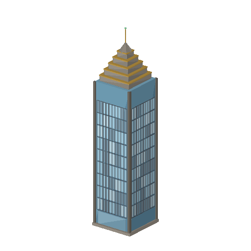 Low-poly High-Rise & Supertall 3D model: Crown Tower 01