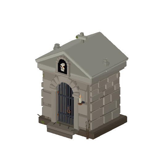 Low-poly Haunted Hero & Street 3D model: Crypt Tomb 01