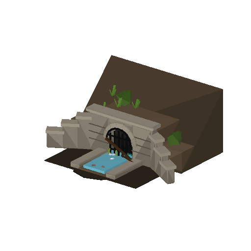 Low-poly Trackside Infrastructure 3D model: Culvert