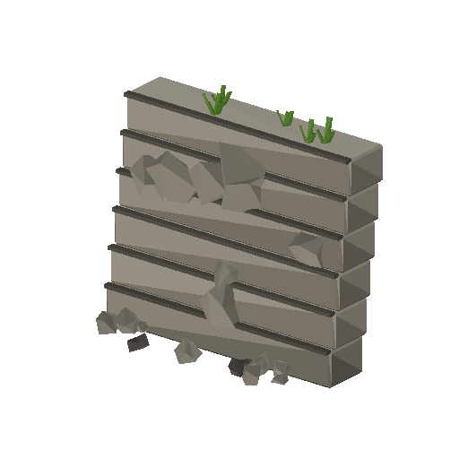 Low-poly Rocks 3D model: Cutting Rock Face