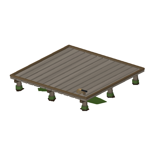 Low-poly Roads 3D model: Deck Platform Tile
