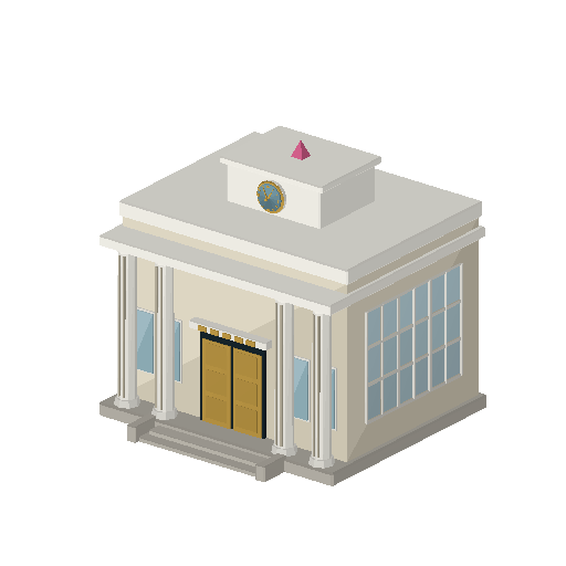 Low-poly Low & Mid-Rise 3D model: Deco Bank Civic