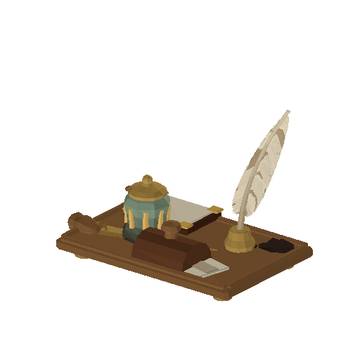 Low-poly Interiors 3D model: Desk Set Inkwell
