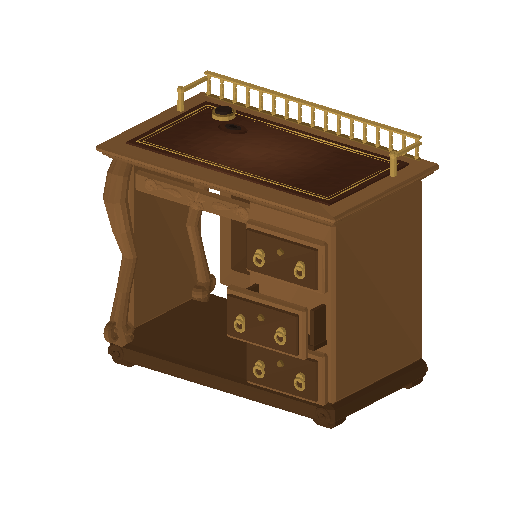Low-poly Interiors 3D model: Desk Writing