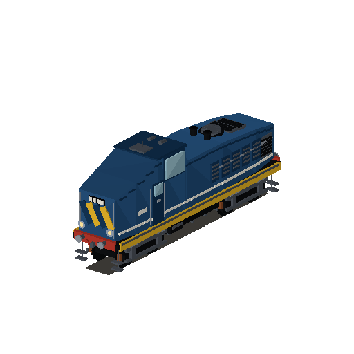 Low-poly Rolling Stock 3D model: Diesel Locomotive
