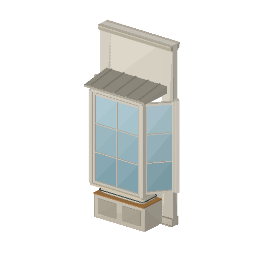 Low-poly Interiors 3D model: Dining Bay Window