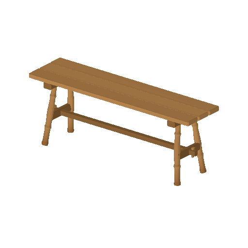 Low-poly Interiors 3D model: Dining Bench