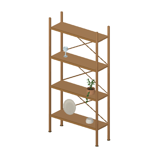 Low-poly Interiors 3D model: Dining Open Shelving
