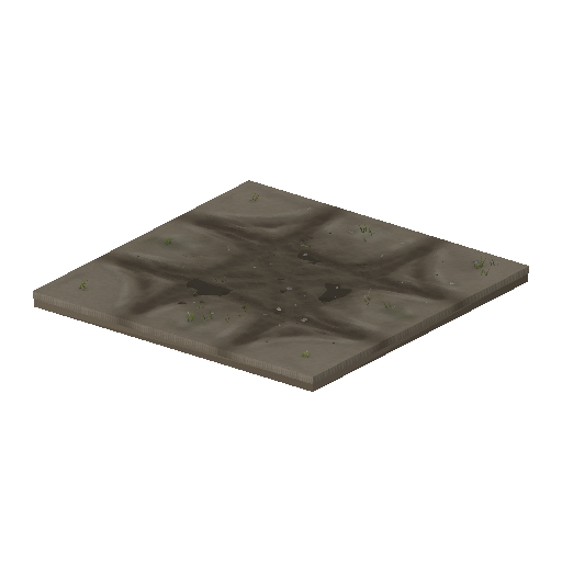 Low-poly Roads 3D model: Dirt Track 4way