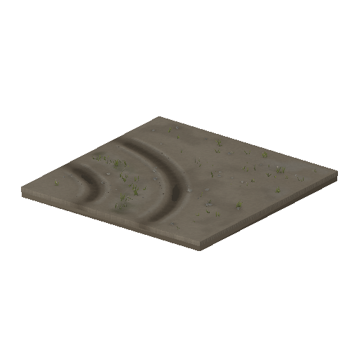 Low-poly Roads 3D model: Dirt Track Corner
