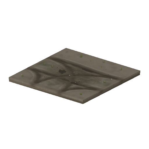Low-poly Roads 3D model: Dirt Track T