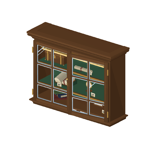Low-poly Interiors 3D model: Display Case Wall