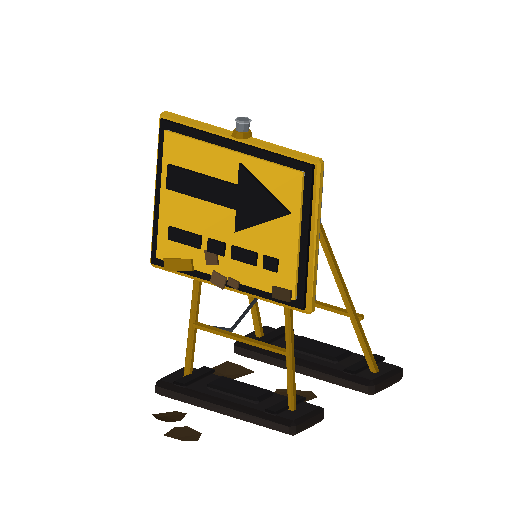 Low-poly Signage 3D model: Diversion Sign