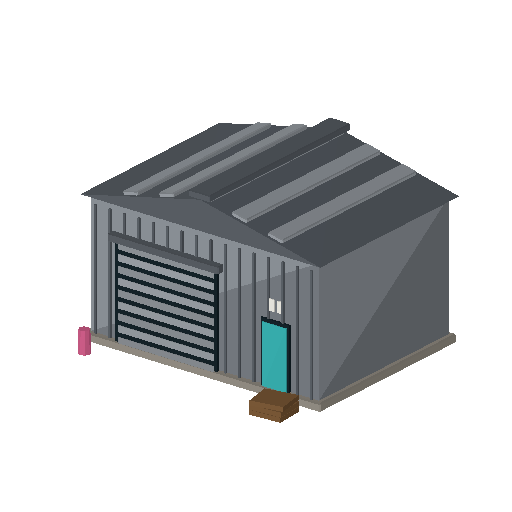 Low-poly Community 3D model: Dock Warehouse Unit