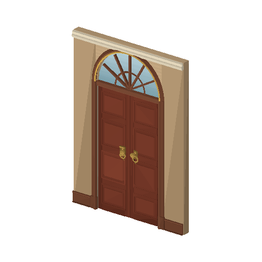 Low-poly Interiors 3D model: Door Double
