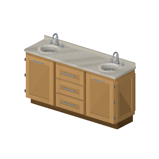 Low-poly Interiors 3D model: Double Vanity
