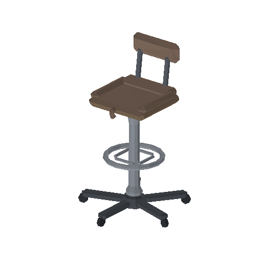 Low-poly Interiors 3D model: Drafting Stool