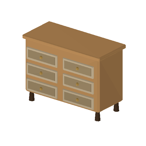 Low-poly Interiors 3D model: Dresser