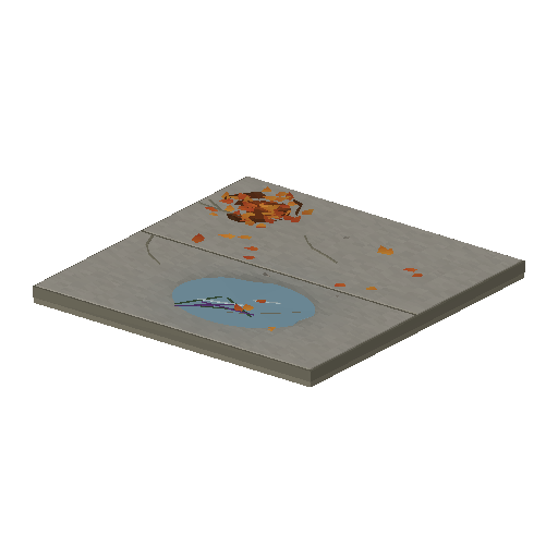 Low-poly Water 3D model: Driveway Puddle Tile 01
