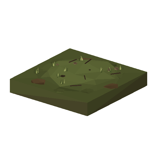 Low-poly Terrain 3D model: Dry Hummock Tile
