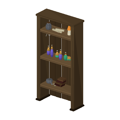 Low-poly Interiors 3D model: Dun Alchemy Shelf