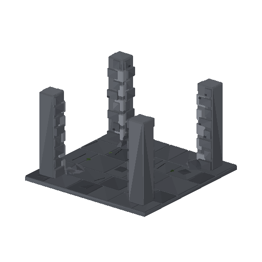 Low-poly Interiors 3D model: Dun Corridor 4way