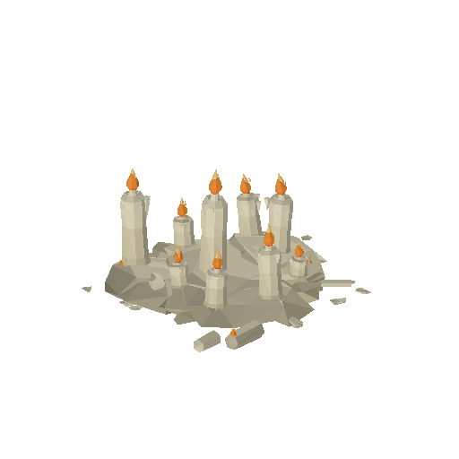 Low-poly Interiors 3D model: Dun Floor Candles