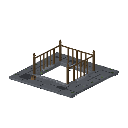 Low-poly Interiors 3D model: Dun Floor Stairwell